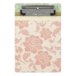 Colourful pastel lace pattern for designers Pink Mini Clipboard