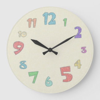 Colourful Pastel Large Clock