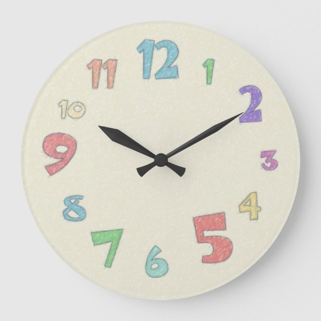Colourful Pastel Large Clock (Front)