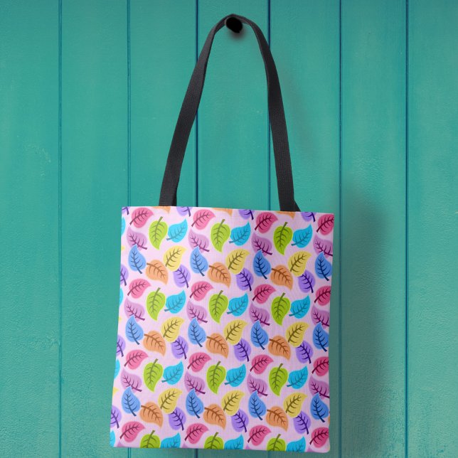 Colourful Pastel Leaf Tote Bag (Creator Uploaded)