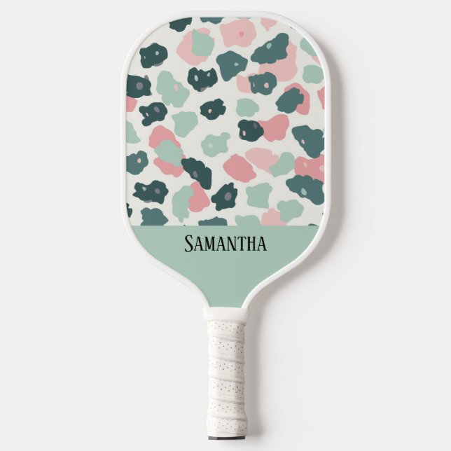 Colourful Pastel Leopard Print Seamless Pattern  Pickleball Paddle (Front)