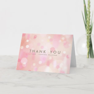 Colourful Pastel Lights Bokeh Thank You Card