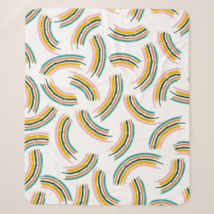 Colourful pastel lines and shapes. Rainbow shapes, Sherpa Blanket