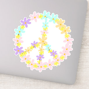 Colourful Pastel Mermaid Colours Floral Peace Sign