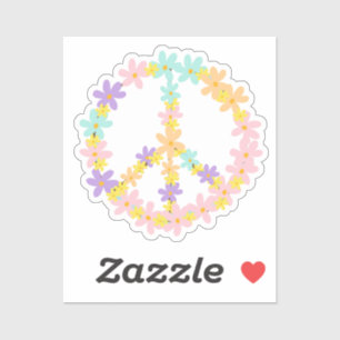 Colourful Pastel Mermaid Colours Floral Peace Sign