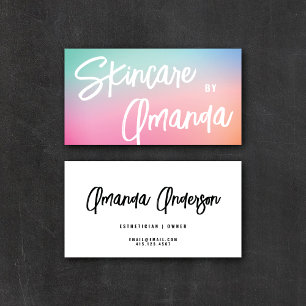 Colourful Pastel + Modern Calligraphy Script  Business Card