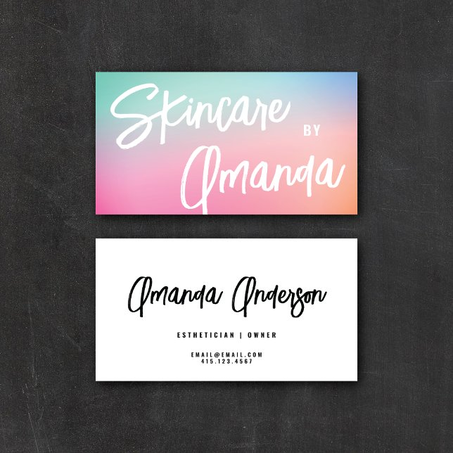 Colourful Pastel + Modern Calligraphy Script  Business Card (Creator Uploaded)