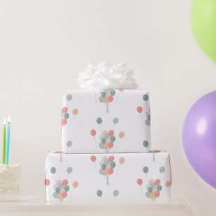 Colourful Pastel Party Balloons Wrapping Paper