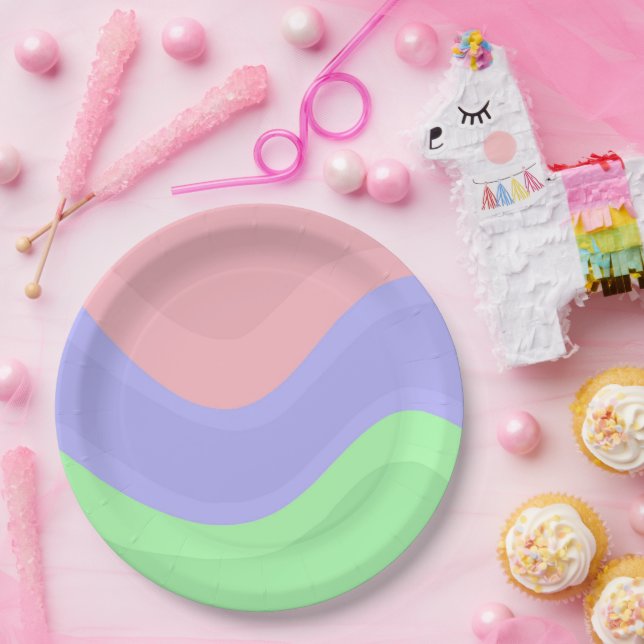 Colourful Pastel Party Paper Plate (Party)