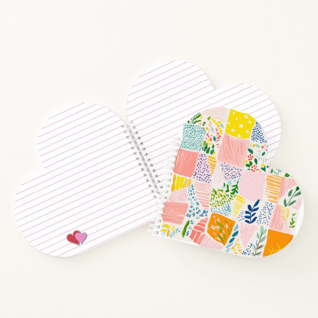 Colourful Pastel Patchwork Preppy Notebook (Inside)