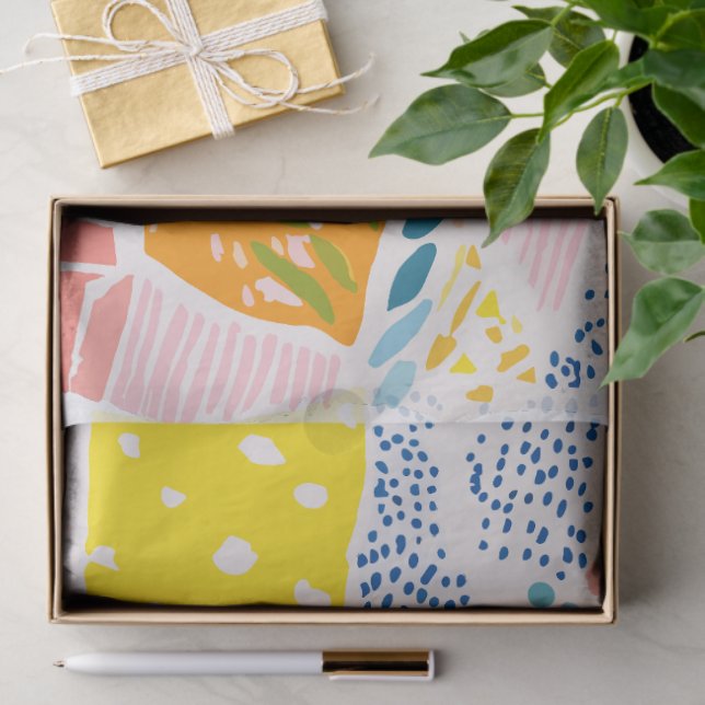 Colourful Pastel Patchwork Preppy Tissue Paper (Gift)