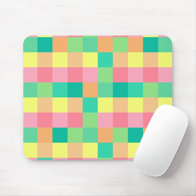 Colourful Pastel Pattern Girls Cute Mouse Mat (With Mouse)