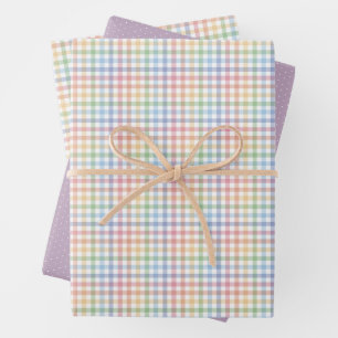 Colourful pastel plaid cute Easter spring Wrapping Paper Sheet