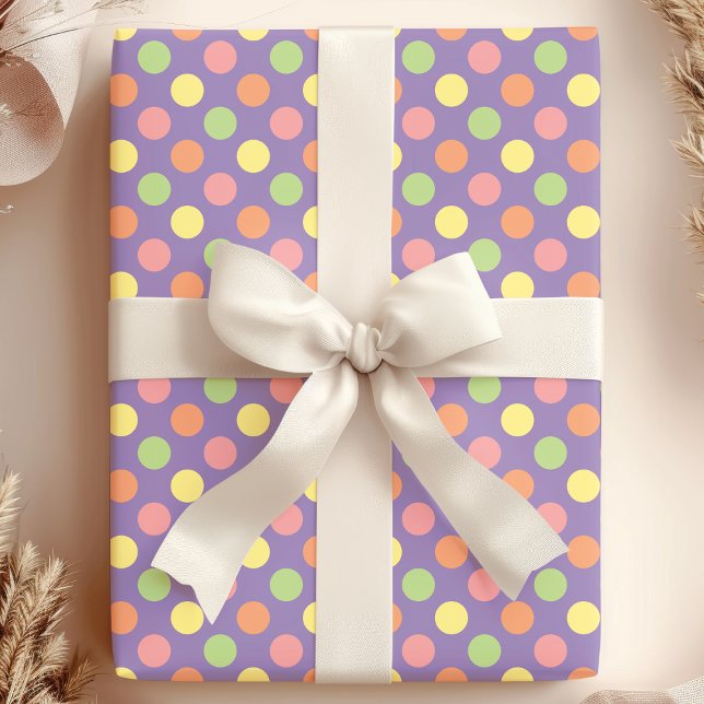 Colourful Pastel Polka Dot Party Wrapping Paper (Creator Uploaded)