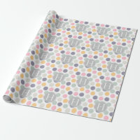 colourful pastel polka dot pattern monogram