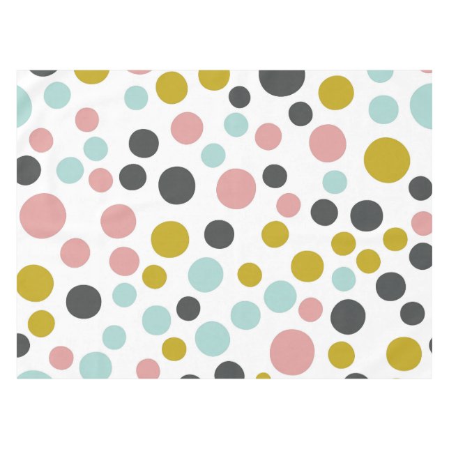Colourful Pastel Polka Dots | Tablecloth (Front (Horizontal))