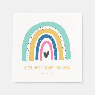 Colourful Pastel Rainbow Baby Shower Napkin