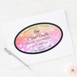 Colourful Pastel Rainbow Glitter Product Labels