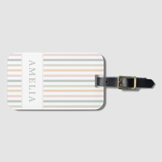Colourful Pastel Rainbow Modern  Luggage Tag (Front Horizontal)