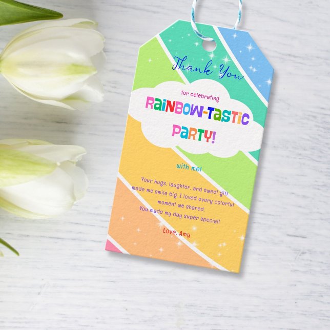 Colourful Pastel Rainbow Sparkle Gift Tags (Creator Uploaded)