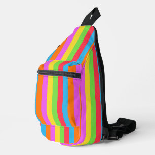 Colourful Pastel Rainbow Straight Lines Sling Bag