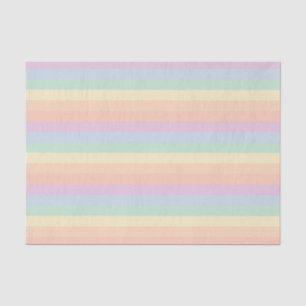 Colourful Pastel Rainbow Striped Pattern Tissue Paper