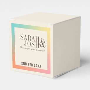 Colourful Pastel Rainbow Wedding  Favour Box