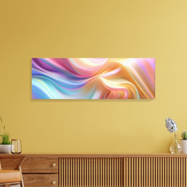 Colourful Pastel Silk Canvas Print (Insitu(LivingRoom))