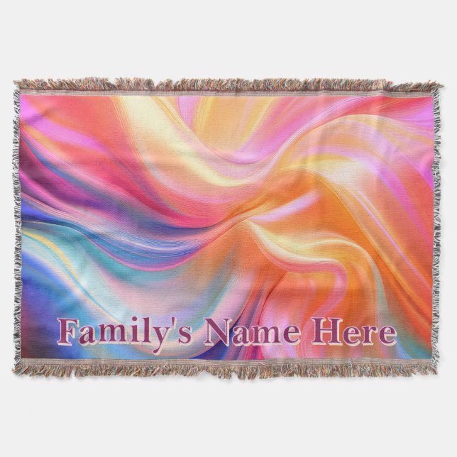 Colourful Pastel Silk Fleece Blanket (Front)