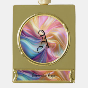 Colourful Pastel Silk Gold Plated Banner Ornament