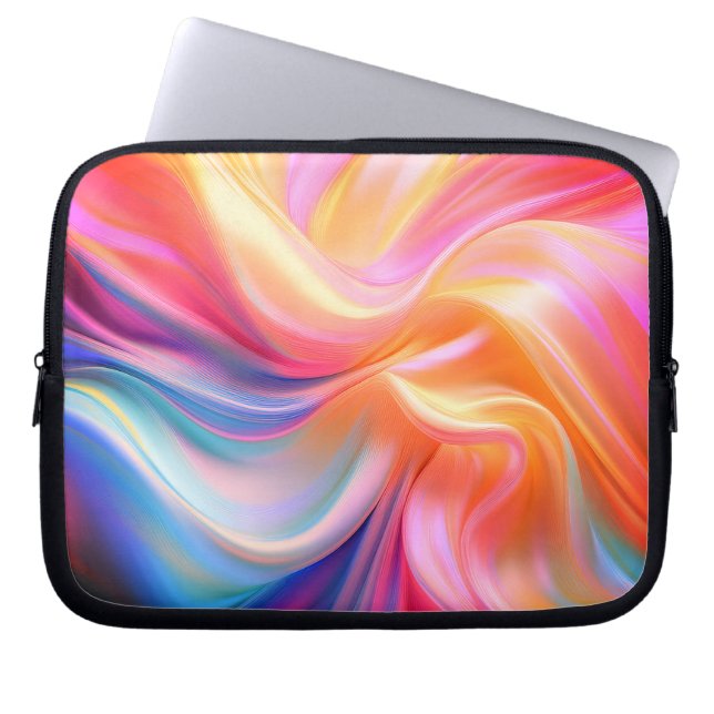 Colourful Pastel Silk Laptop Sleeve (Front)