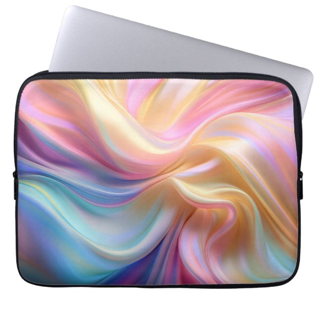 Colourful Pastel Silk Laptop Sleeve (Front)