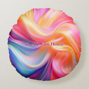 Colourful Pastel Silk Round Cushion
