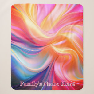 Colourful Pastel Silk Sherpa Blanket