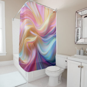 Colourful Pastel Silk Shower Curtain