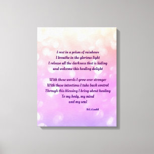 Colourful pastel sparkle inspirational healing canvas print