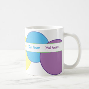 Colourful pastel spring circles with your name coffee mug