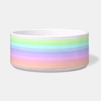 Colourful Pastel Striped Large Dog Bowl