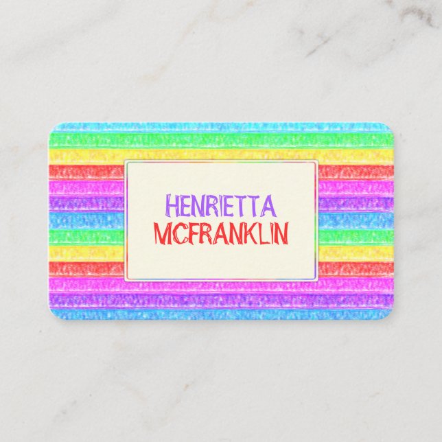 Colourful Pastel Stripes Business Card (Front)