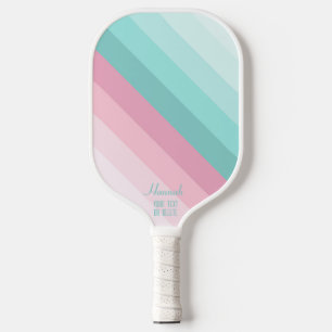 Colourful Pastel Stripes Personalised Pickleball Paddle