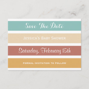 Colourful Pastel Stripes Save the Date