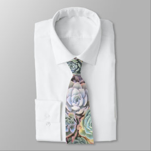 Colourful Pastel Succulent Tie