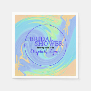 Colourful Pastel Swirl Bridal Shower Napkin