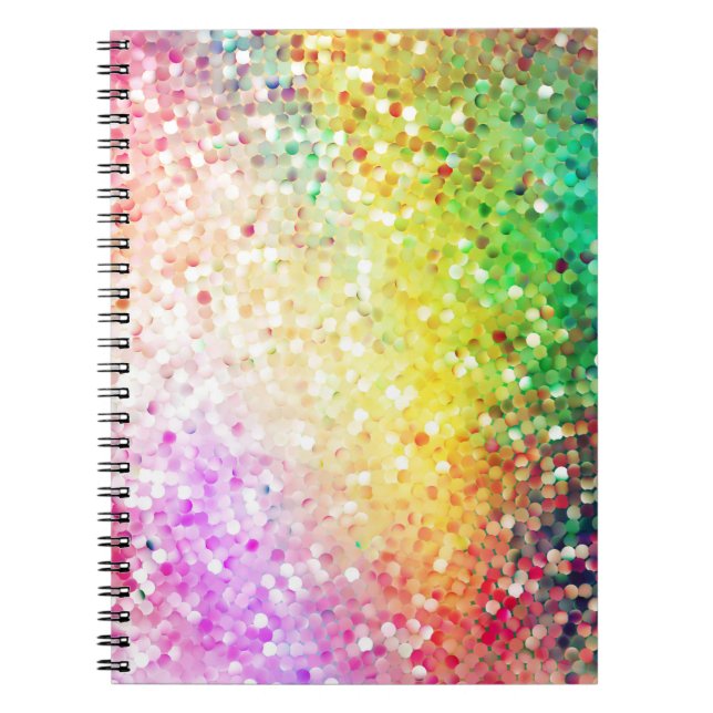 Colourful Pastel Tones Retro Glitter 2 Notebook (Front)