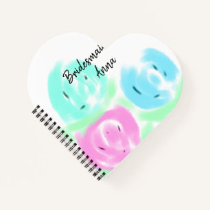 Colourful pastel watercolor floral bridemaid add n notebook