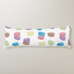 Colourful Pastel Watercolor French Macarons Body Cushion