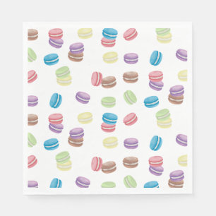 Colourful Pastel Watercolor French Macarons  Napkin