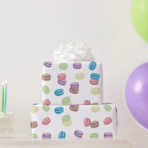 Colourful Pastel Watercolor French Macarons  Wrapping Paper