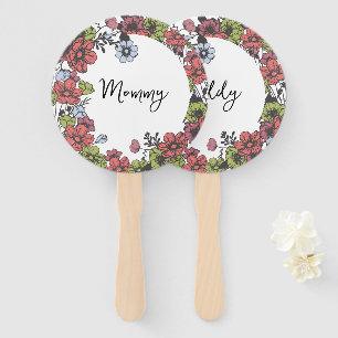 Colourful Pastel Wildflower Baby Shower Games Hand Fan