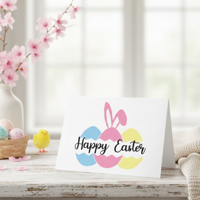 Colourful Pastels Custom Happy Easter Holiday Card (Colorful Pastels Custom Happy Easter Holiday Card)